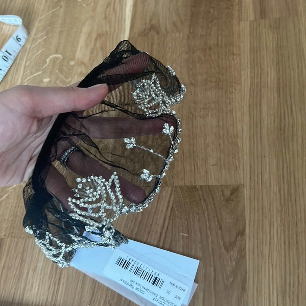New AREA NYC EMBROIDERED LACE VEIL